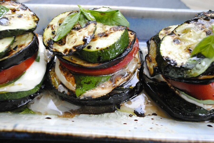 Zucchini eggplant napoleons
